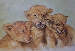 "Three Lion Cubs"