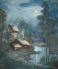 "Dutch Windmill in moonlight"