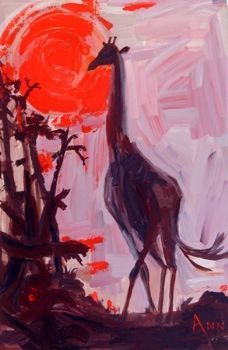 "Giraffe At Sunset"