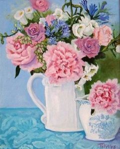 "Pitcher with flowers"