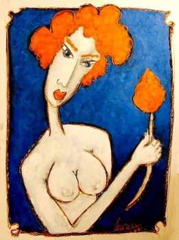 "A Orange Rose oil PRINT"