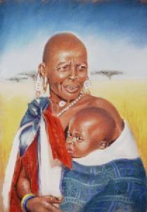 "Maasai Woman with baby"