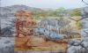 "Zebra and Impala at a Waterhole"