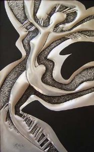 "Twilight Dance Nude Sculpture in Metal 1/1"