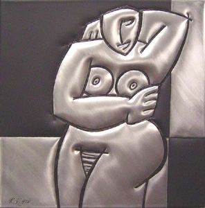 "Woman Bathing in Metal 1/1"