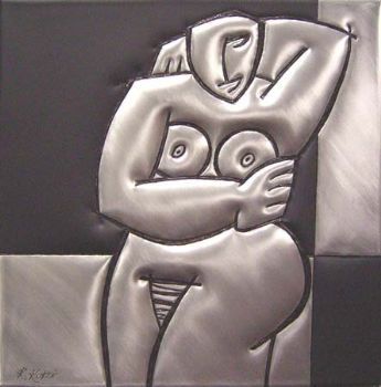 "Woman Bathing in Metal 1/1"