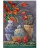 "Red Tulips in Blue Vase"