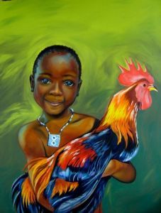 "Zulu Child and Chicken"