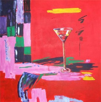 "Study with Wine Glass and Curtains"