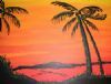 "Sunset with palm trees"