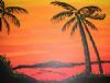 "Sunset with palm trees"