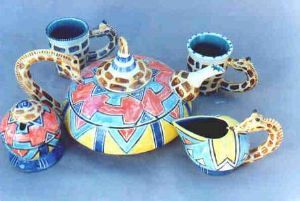 "Giraffe Ndebele Teaset"