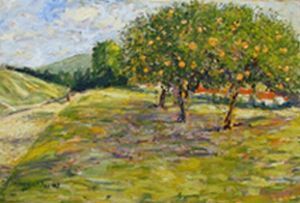 "Farm Lane With Orange"