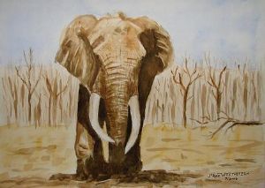 "Elephant At the Waterhole"