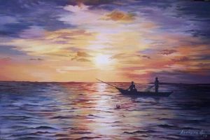 "Fishing at Sunset - Zanzibar"