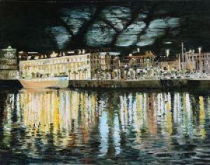 "Cape Town Harbor Night Scene"