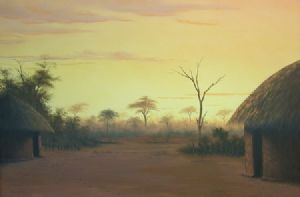 "Rural Scene at Sunset - Makwate"