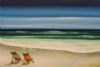 "Deck chairs on beach"