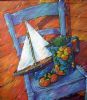 "Blue Chair & Oranges Vivid Pastel"