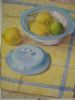 "Lemons in Blue Dish"