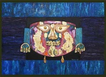 "Gold & blue mask"