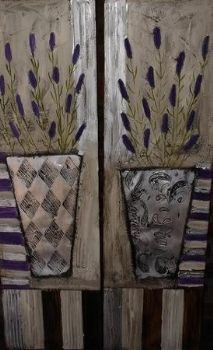 "Lavender with Silver Flower Pots 1 & 2"
