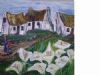 "Lillies and Village"