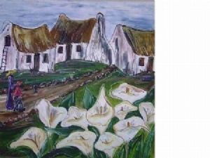 "Lillies and Village"