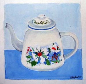 "White Enamel teapot"
