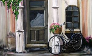 "Bicycle at the old hotel"
