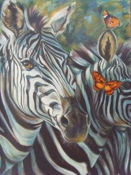 "Zebra with Butterflies"