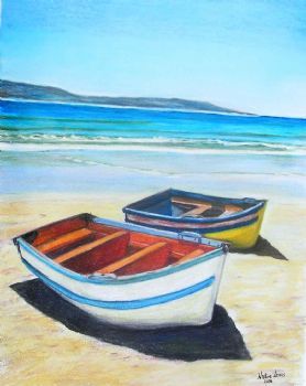 "Boats on a Cape Beach"