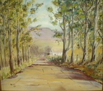 "Farmhouse Along a Muddy Road"
