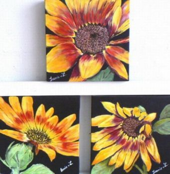 "Set of three sunflowers"