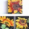 "Set of three sunflowers"