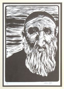 "Old Man - Lino Cut Print 1/5"