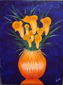 "Arums in orange"