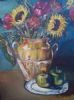 "Ginger Pot with a Sunflower"