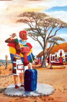 "Ndebele Pumping Water"