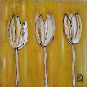 "White and Yellow Tulips"