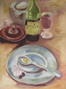 "Still Life with Red Wine"