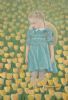 "Girl Admiring Tulips"