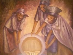 "Three Women Pouring out Soup"