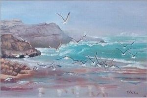 "Seagulls on the Beach"