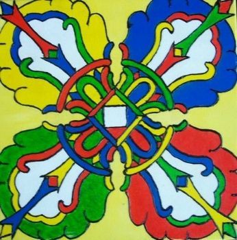 "Double Vajra on Yellow"