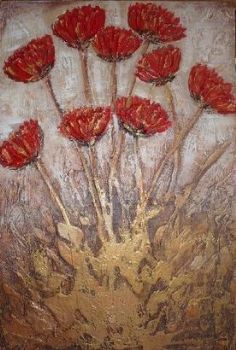 "Red and Gold Poppies"