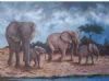 "Elephants at Waterhole"