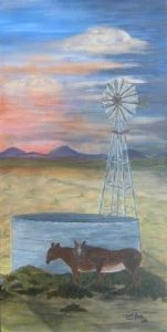"Windmill with Donkeys"