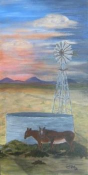 "Windmill with Donkeys"