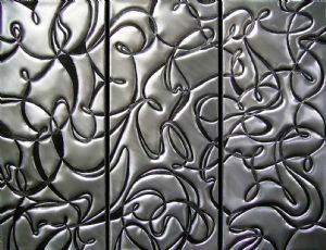 "Threads Triptych Abstract in Metal 1/1"